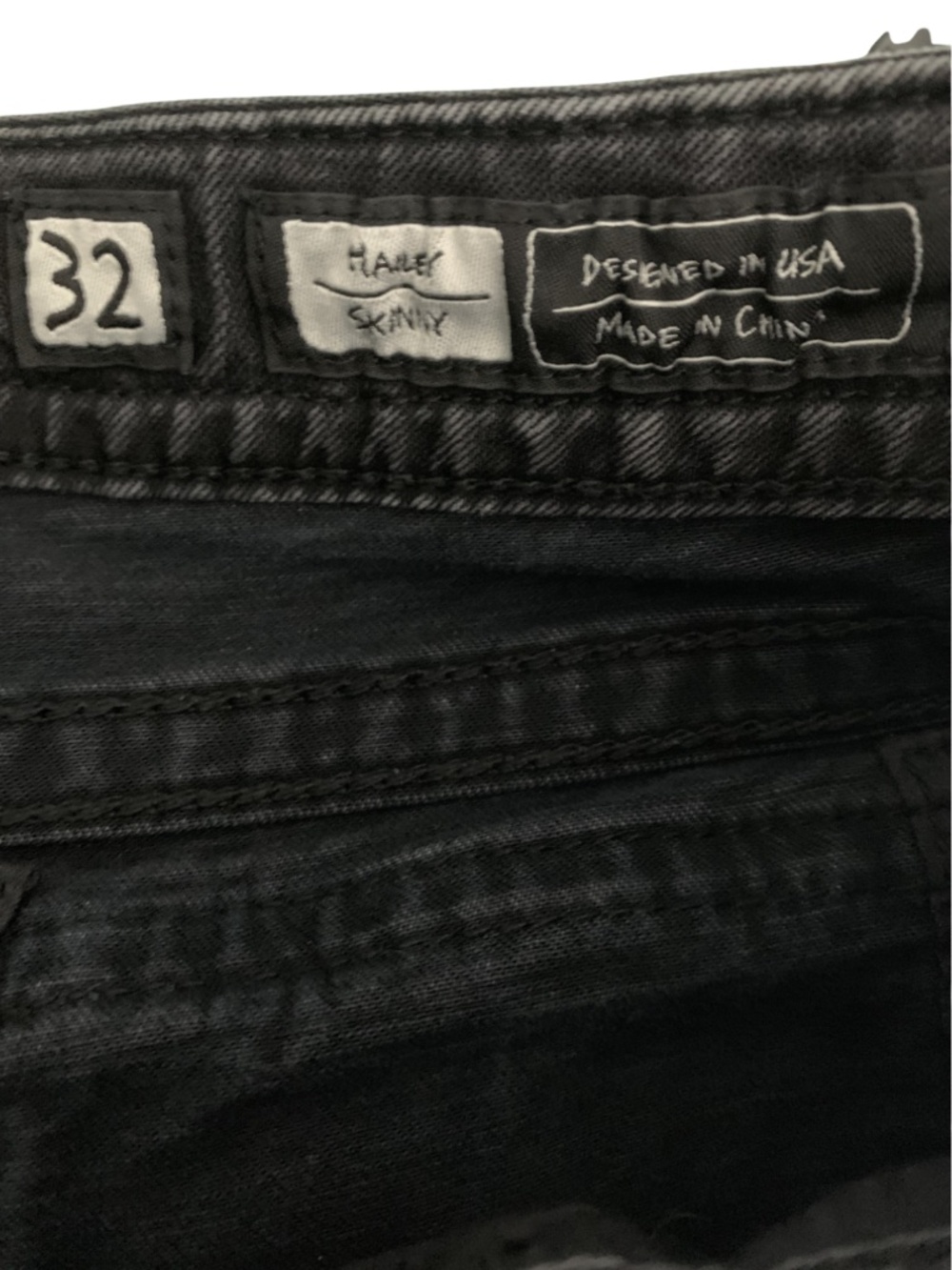 Miss Me Skinny Jeans Washed Black Grey Women's 32 Y2K Indie Sleeze - Picture 10 of 10